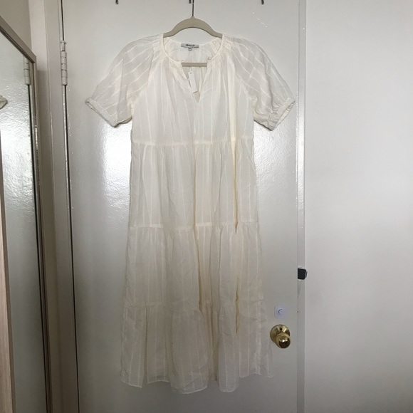 Nwt Madewell Bubble Sleeve Tiered Midi 